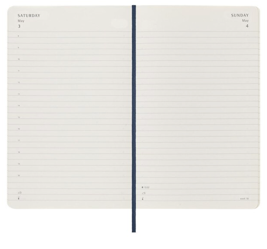 2025 Large Soft Cover Daily Diary - Sapphire Blue