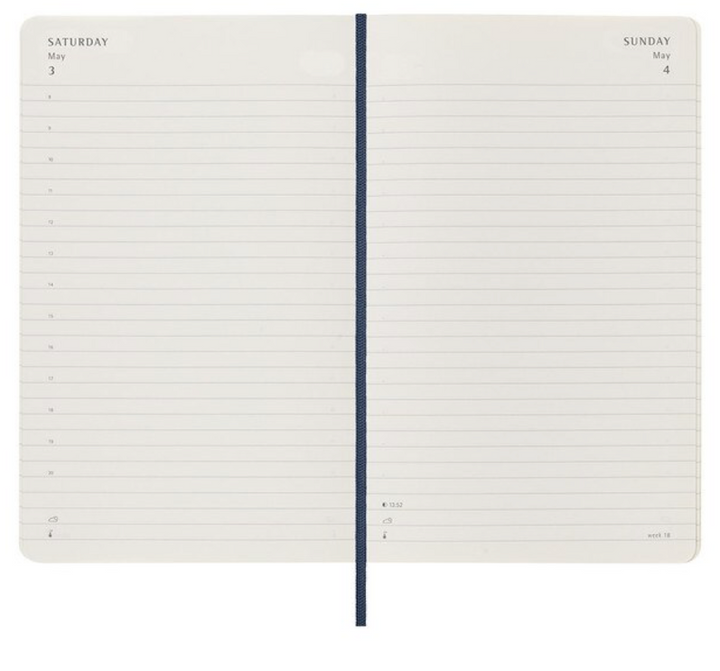 2025 Large Soft Cover Daily Diary - Sapphire Blue