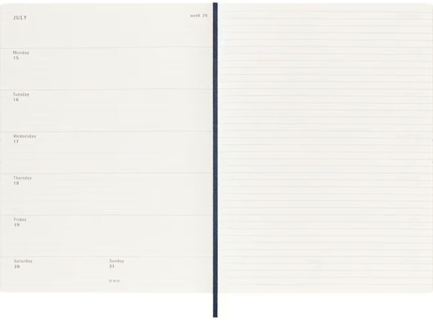 2025 Extra Large Soft Cover Weekly Diary - Sapphire Blue