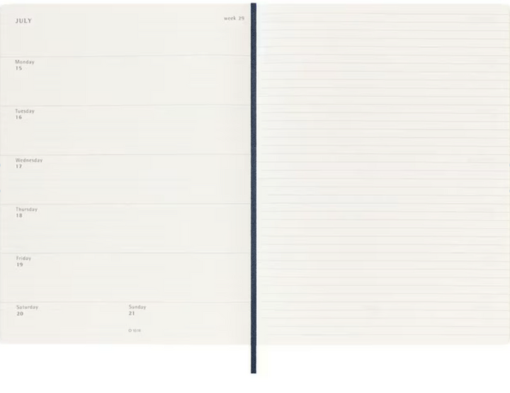 2025 Extra Large Soft Cover Weekly Diary - Sapphire Blue