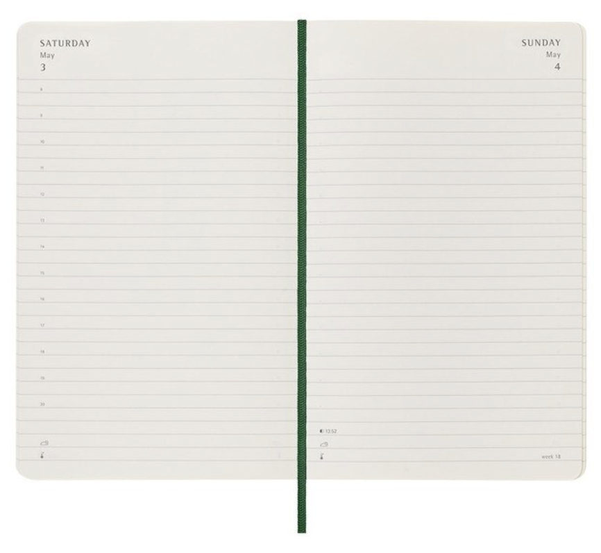 2025 Large Soft Cover Daily Diary - Myrtle Green