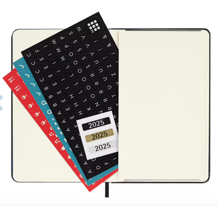 2025 Pocket Hard Cover Weekly Horizontal Diary - Black