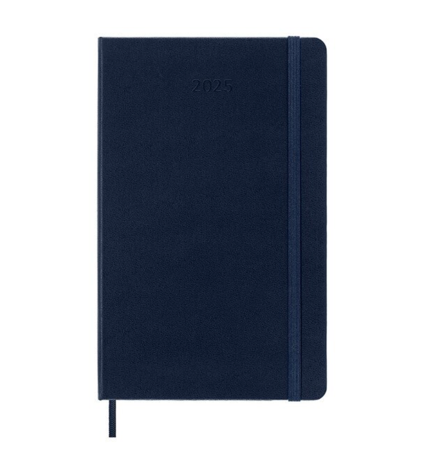 2025 Large Hard Cover Daily Diary - Sapphire Blue