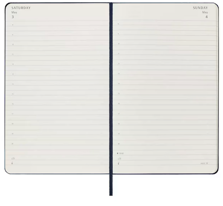 2025 Large Hard Cover Daily Diary - Sapphire Blue