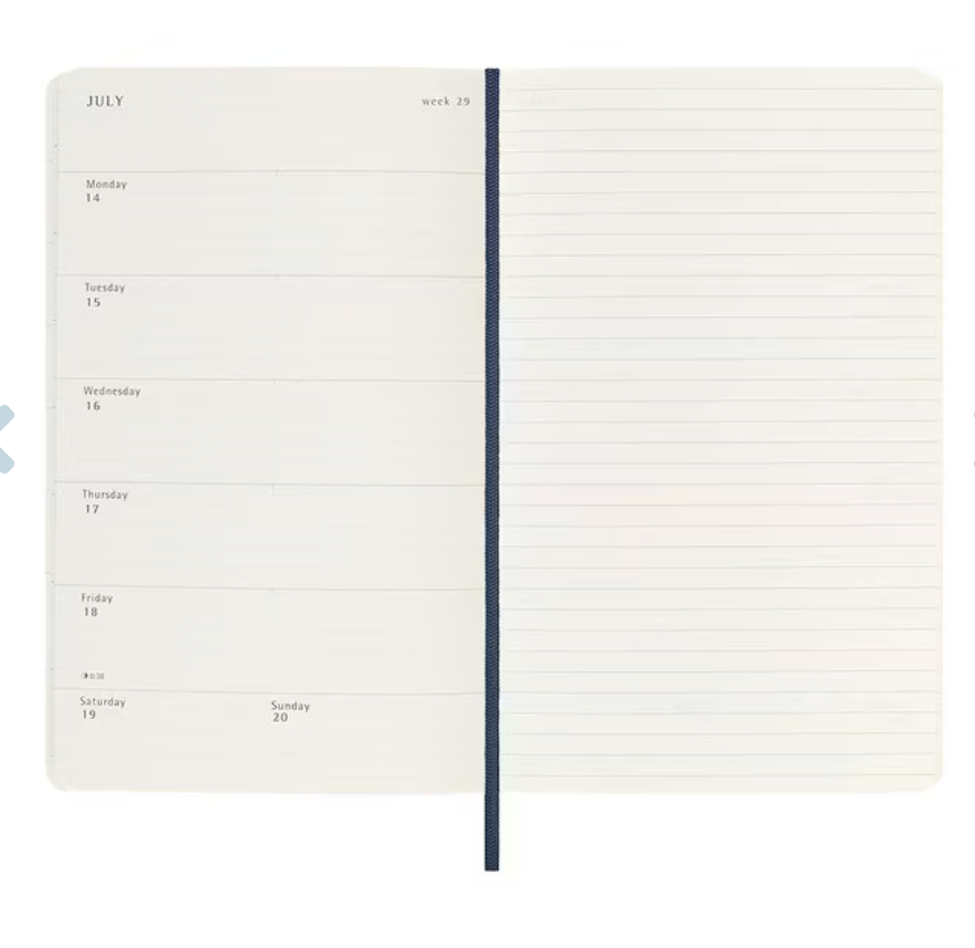 2025 Large Soft Cover Weekly Diary - Sapphire Blue