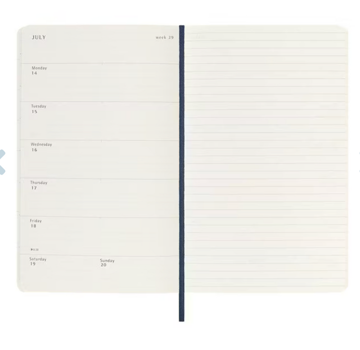 2025 Large Soft Cover Weekly Diary - Sapphire Blue