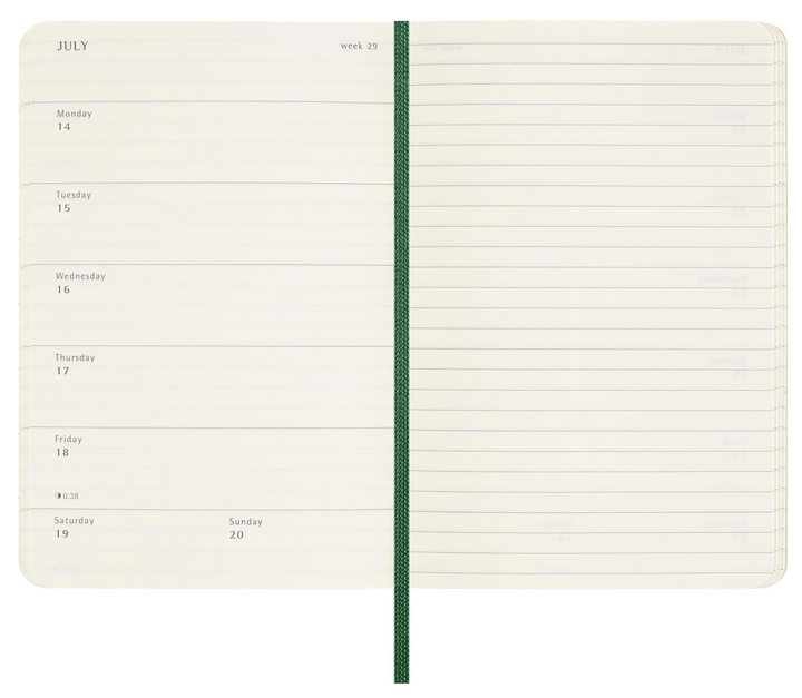 2025 Pocket Soft Cover Weekly Diary - Myrtle Green