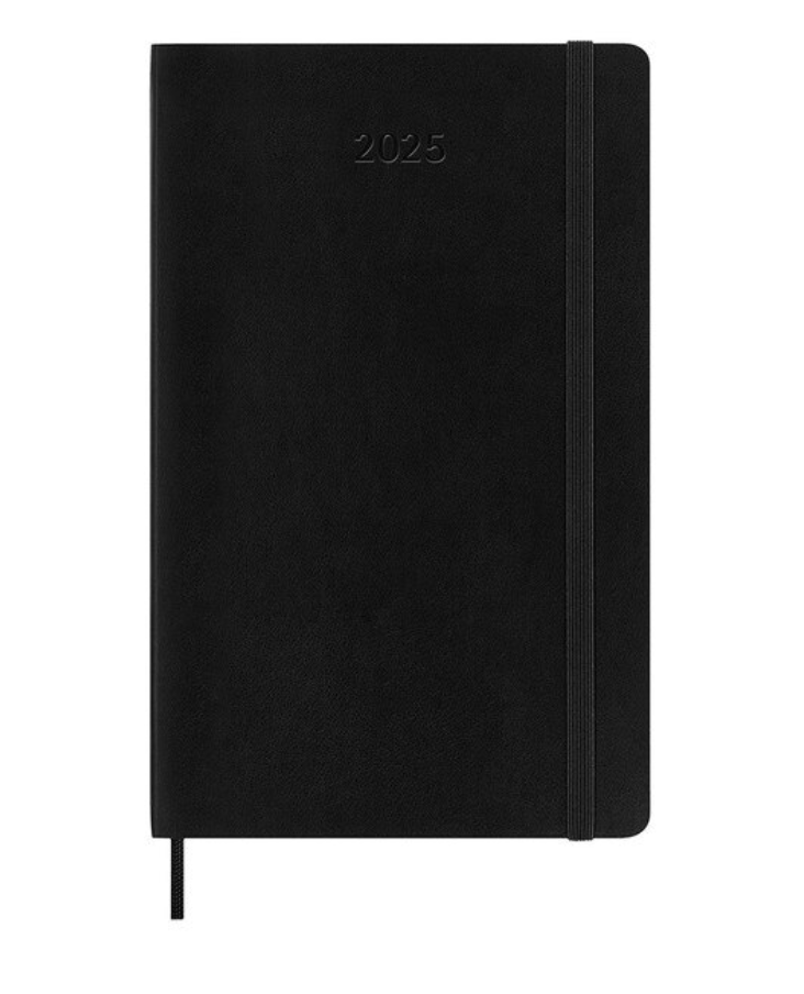 2025 Large Soft Cover Daily Diary - Black