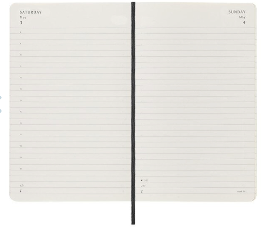 2025 Large Soft Cover Daily Diary - Black