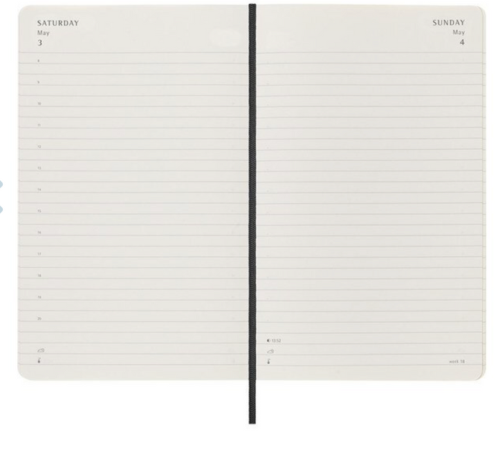 2025 Large Soft Cover Daily Diary - Black