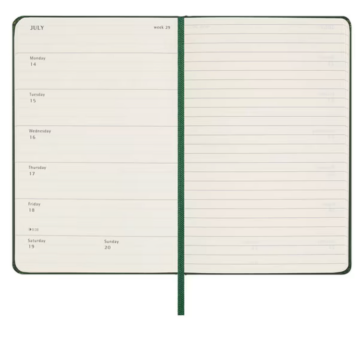 2025 Pocket Hard Cover Weekly Diary - Myrtle Green