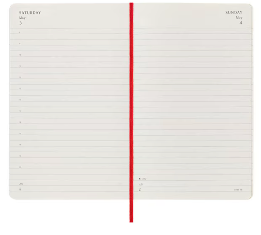 2025 Large Soft Cover Daily Diary - Scarlet Red