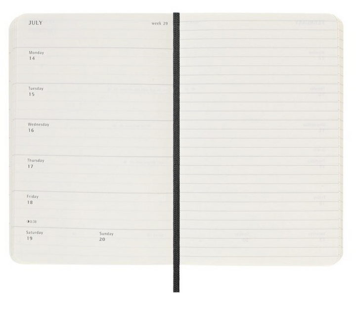 2025 Pocket Soft Cover Weekly Diary - Black