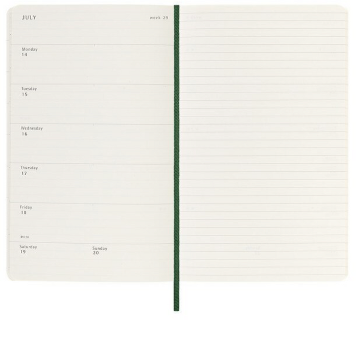 2025 Large Soft Cover Weekly Diary - Myrtle Green