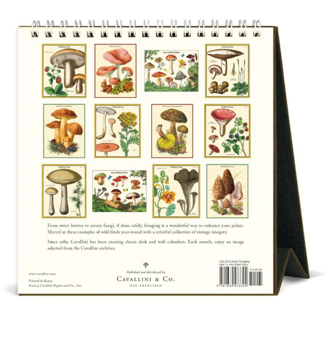 Cavallini 2025 Desk Calendar - Foraging