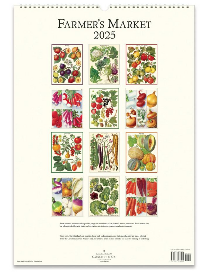 Cavallini 2025 Wall Calendar - Farmers Market