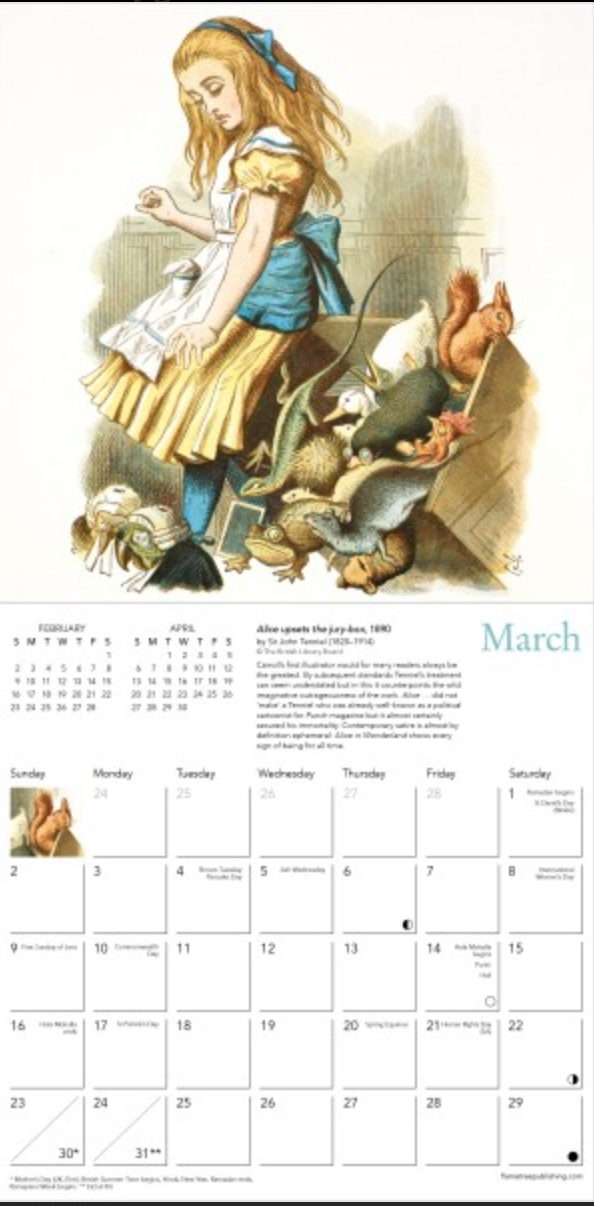 2025 Mini Calendar - British Library Alice's Adventures in Wonderland