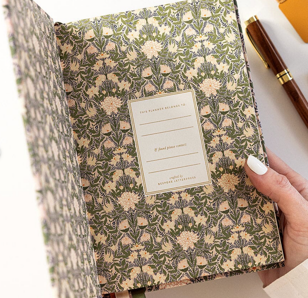 Bespoke 2025 Petite Linen Diary - Chrysanthemum