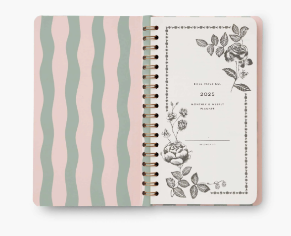 2025 Spiral Pocket Planner - Roses