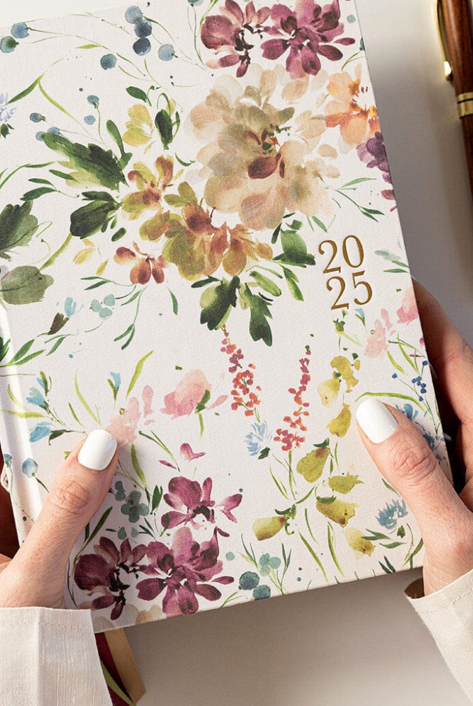 Bespoke 2025 Desktop Linen Diary - Spring