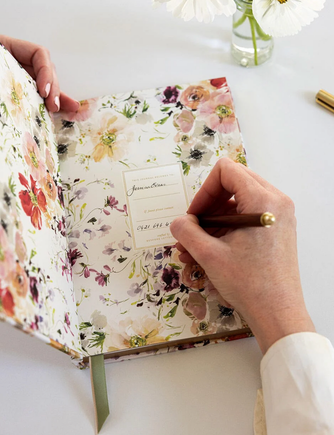 Bespoke Linen Bullet Journal - Poppies