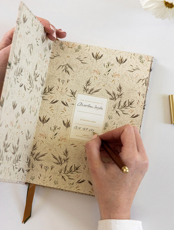 Bespoke Linen Lined Journal - Meadow