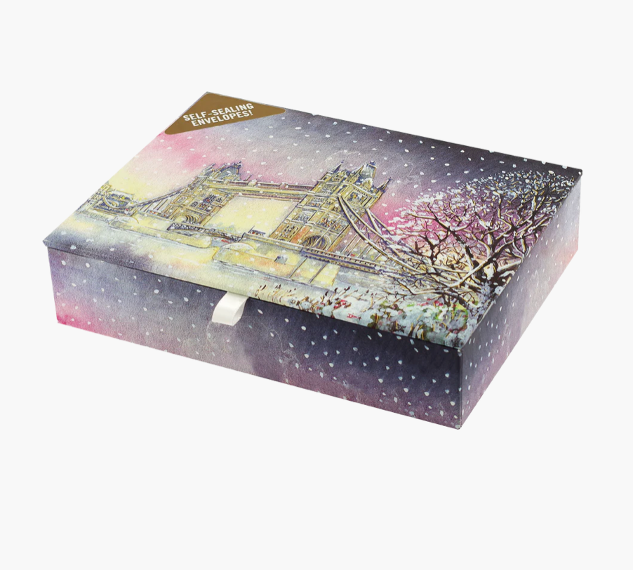 Deluxe Boxed Christmas Cards - Tower Bridge in Winter