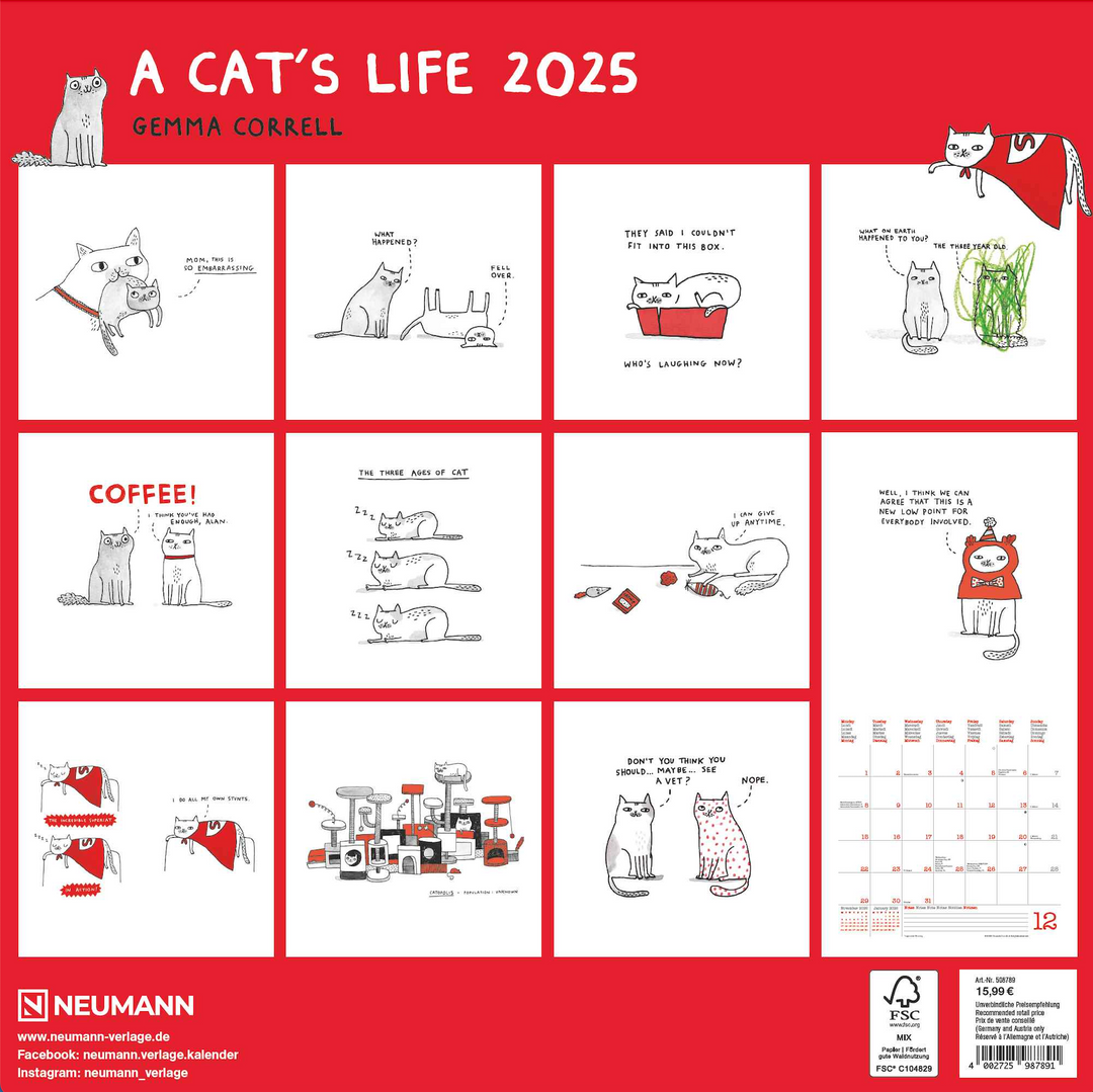 Neumann 2025 Wall Calendar - A Cat´s Life