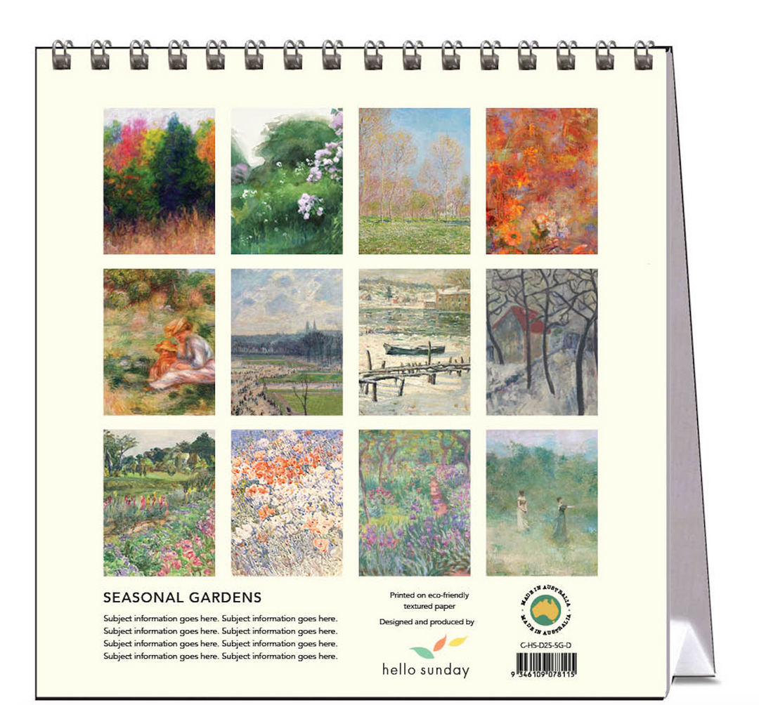 Hello Sunday 2025 Desk Calendar - Seasonal Gardens