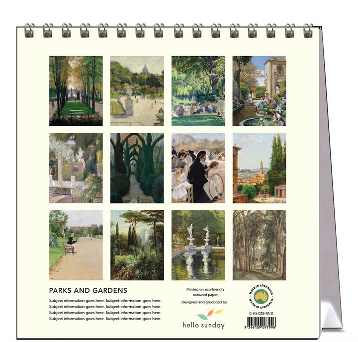 Hello Sunday 2025 Desk Calendar - Parks & Gardens