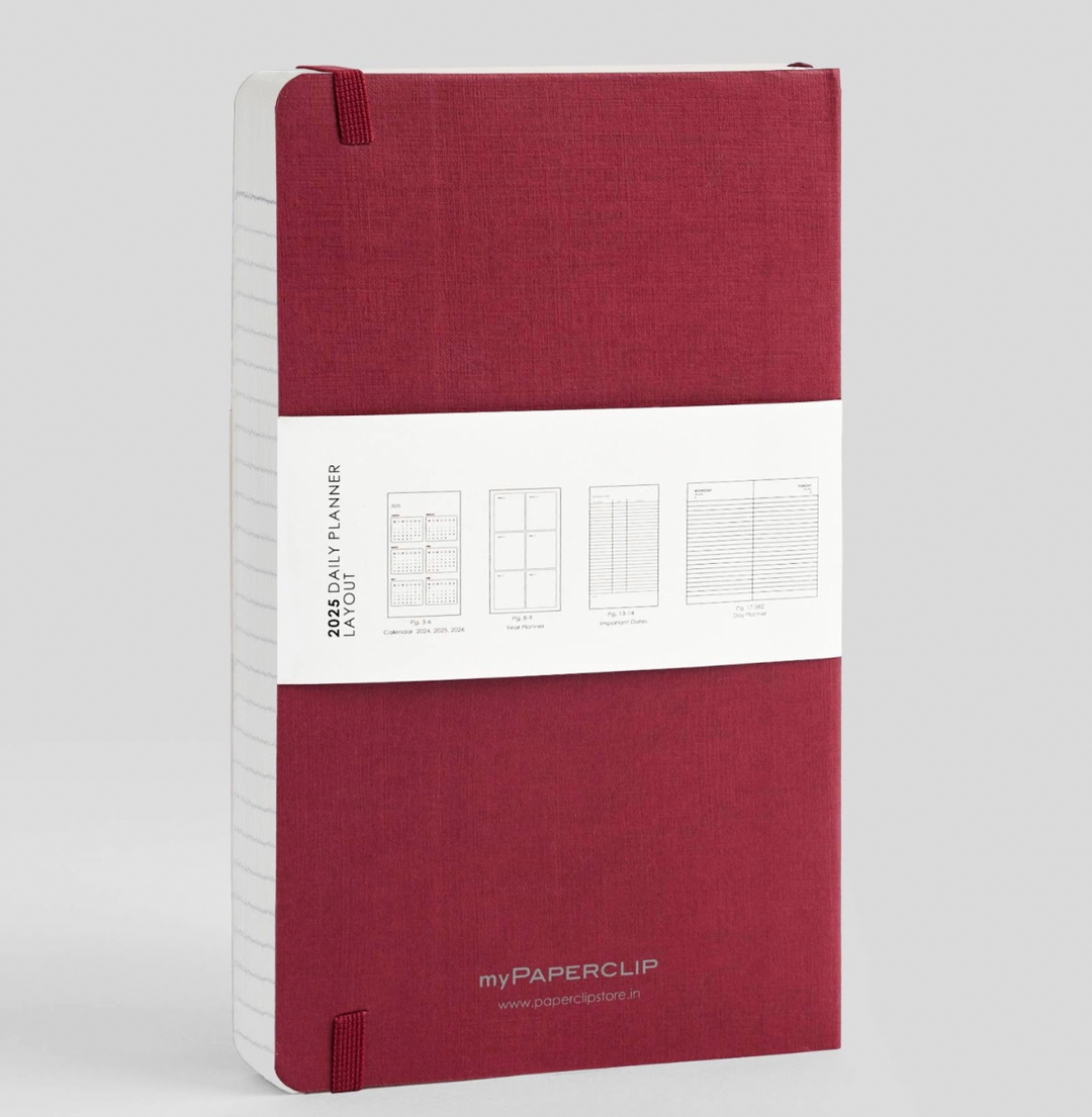 MyPaperclip 2025 Soft Cover Daily Diary - Claret