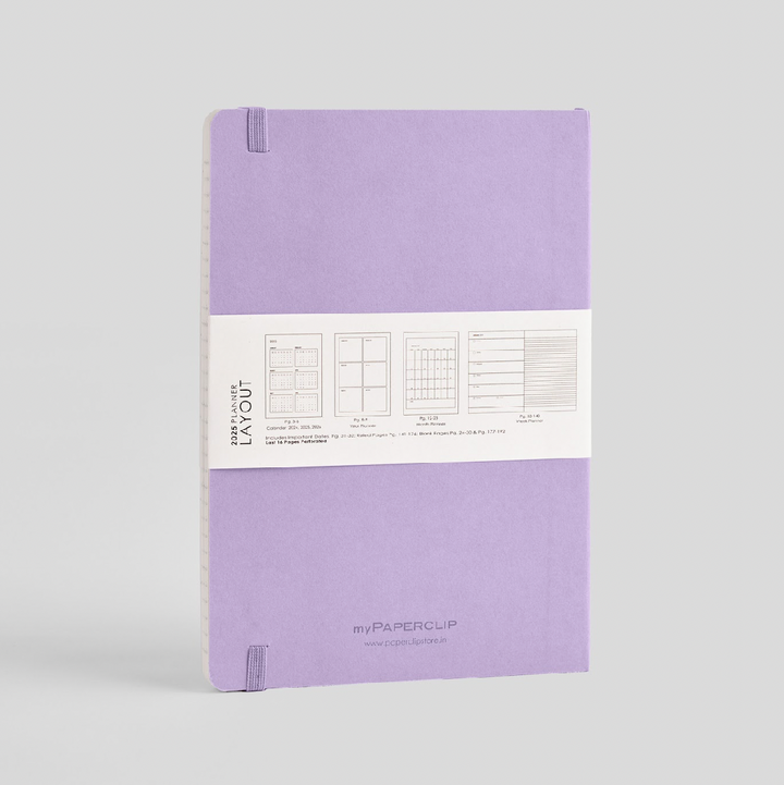 MyPaperclip 2025 Hard Cover Weekly Diary - Lilac