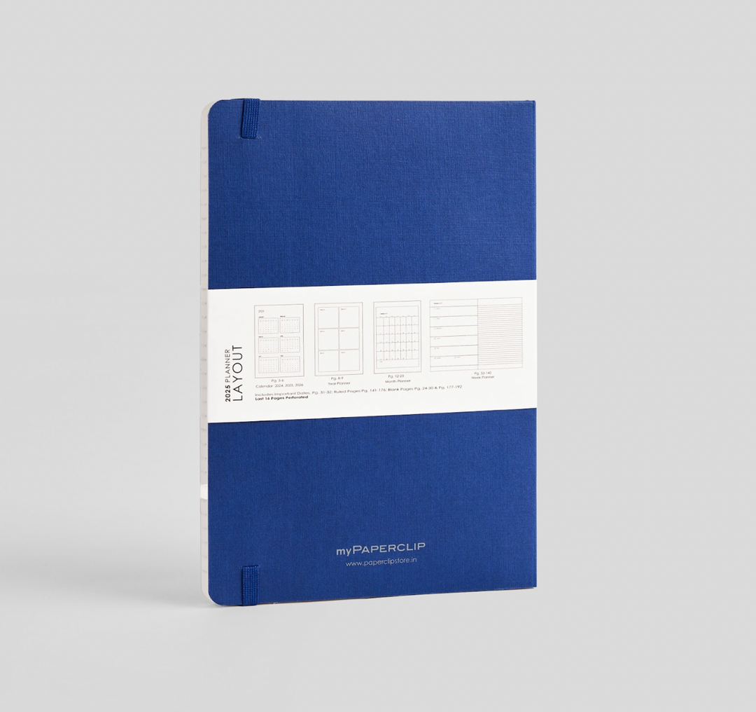 MyPaperclip 2025 Hard Cover Weekly Diary - Blueberry