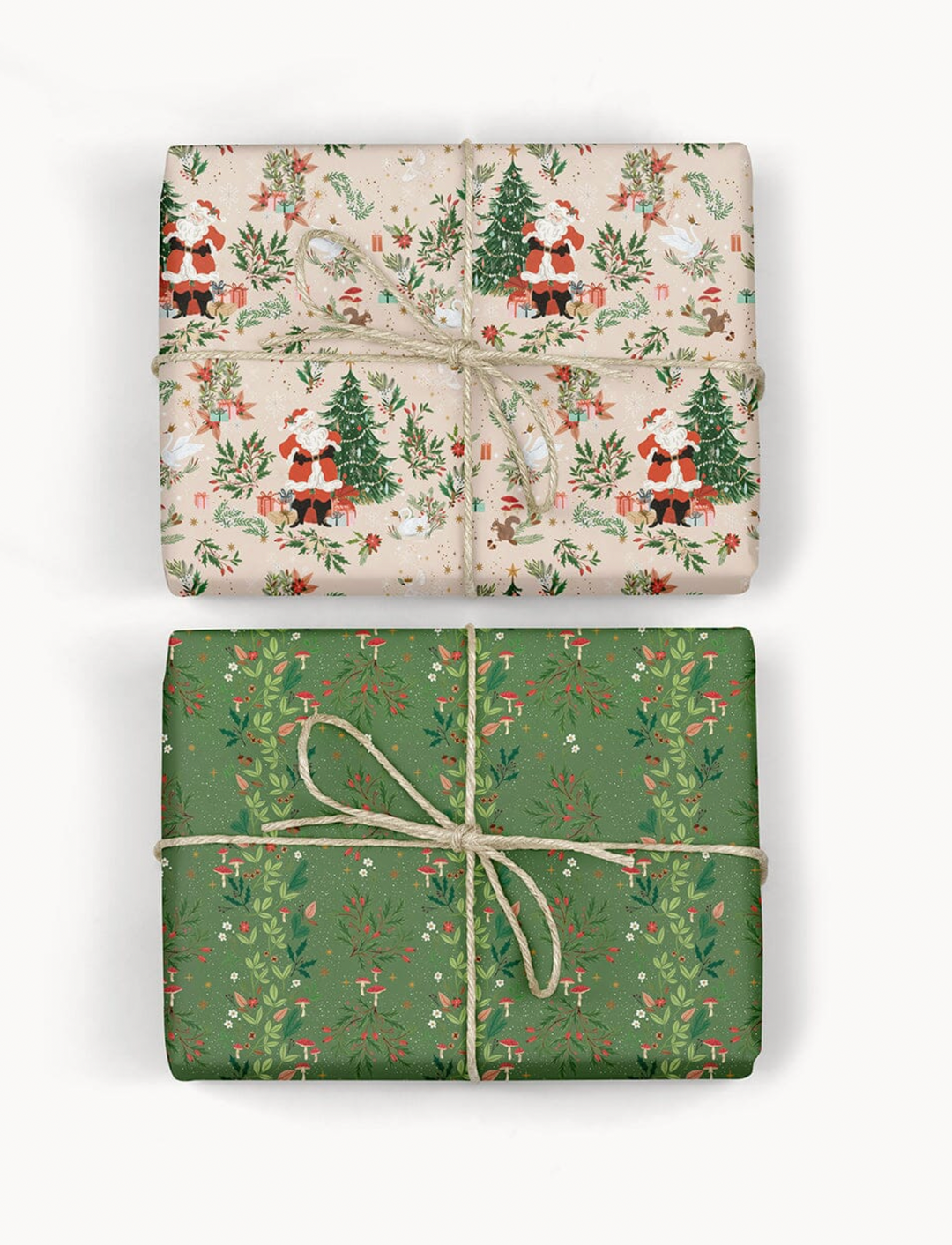 Christmas Flat Wrap - Jolly Santa & Holly Twinkle