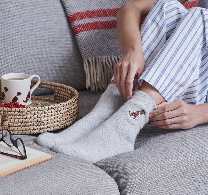 Sweet William Wool Socks - Springer Spaniel (Liver & White)