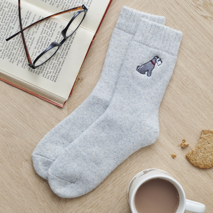 Sweet William Wool Socks - Grey Schnauzer