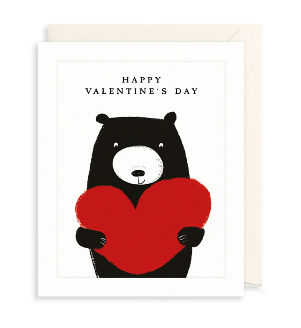 The Art File Bear Card - Bear Holding Heart