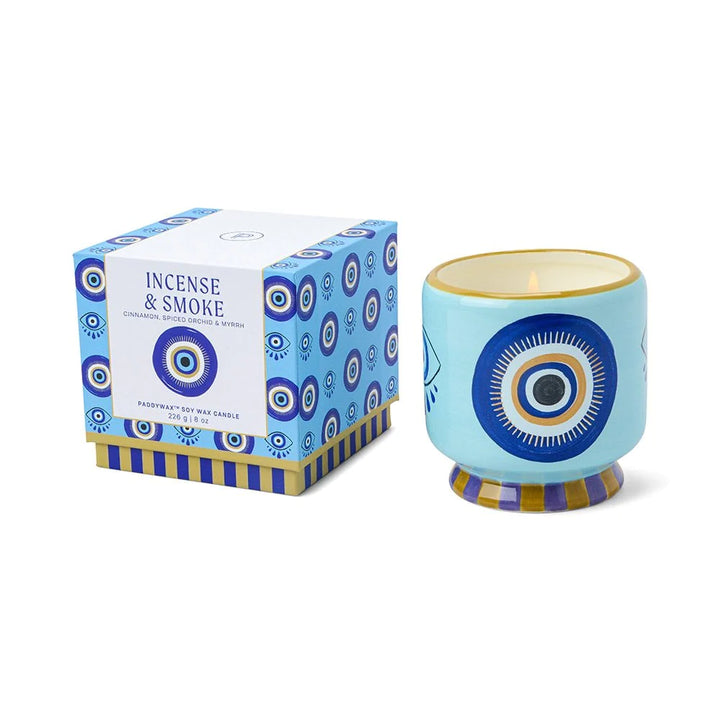 Paddywax 8oz Ceramic Candle Eye - Incense & Smoke