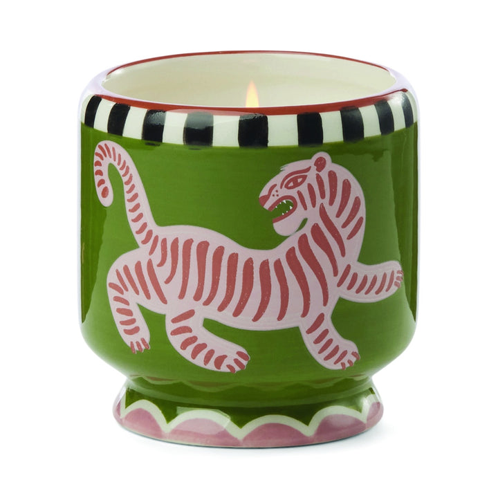 Paddywax 8oz Ceramic Candle Tiger -  Black Cedar & Fig