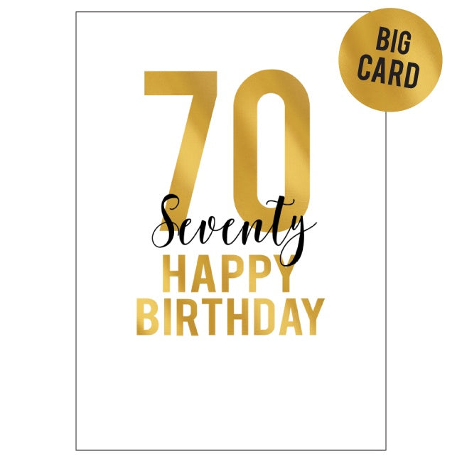 Big Birthday Card - Big Golden 70 - Candle Bark Creations – Paper Republic